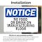 Signmission No Food Or Drinks On Manufacturing Floor, 7 in W x Rectangle, Vinyl Decal OS-2PACK-NS-D-57-L-14615 - alternate 2
